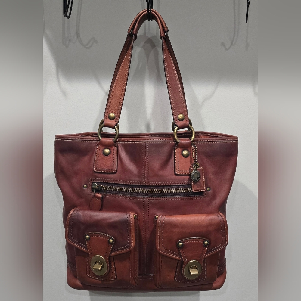 Coach XL Gigi 65th Anniversary Cognac Legacy Leather Tote - Double Magnetic Flap